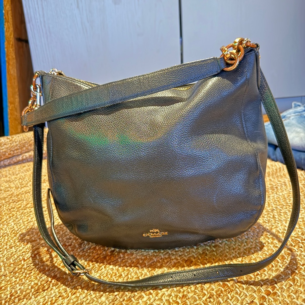 COACH Black Pebbled Leather Crossbody